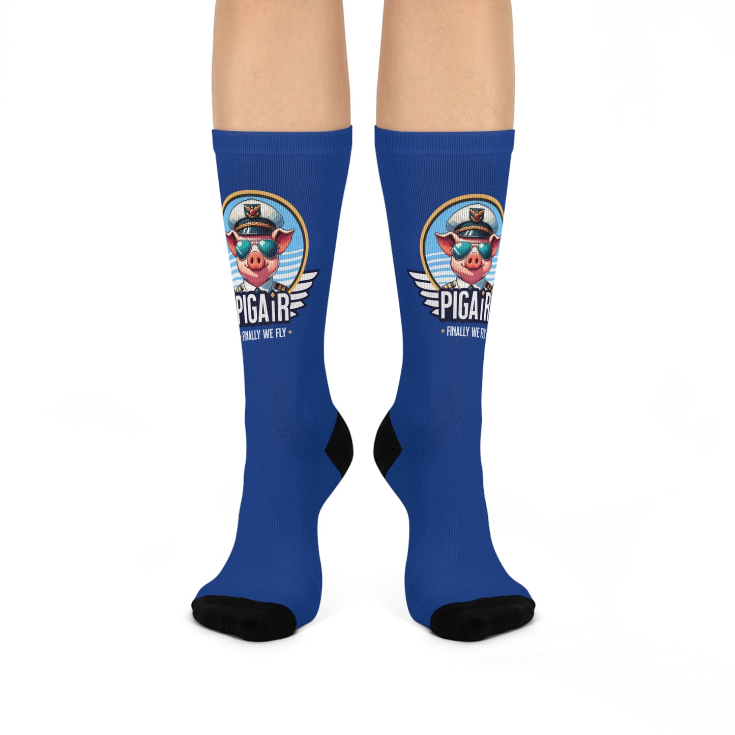 PIGAIR Flight Crew Cushioned Socks - Fun Aviation Themed Gift
