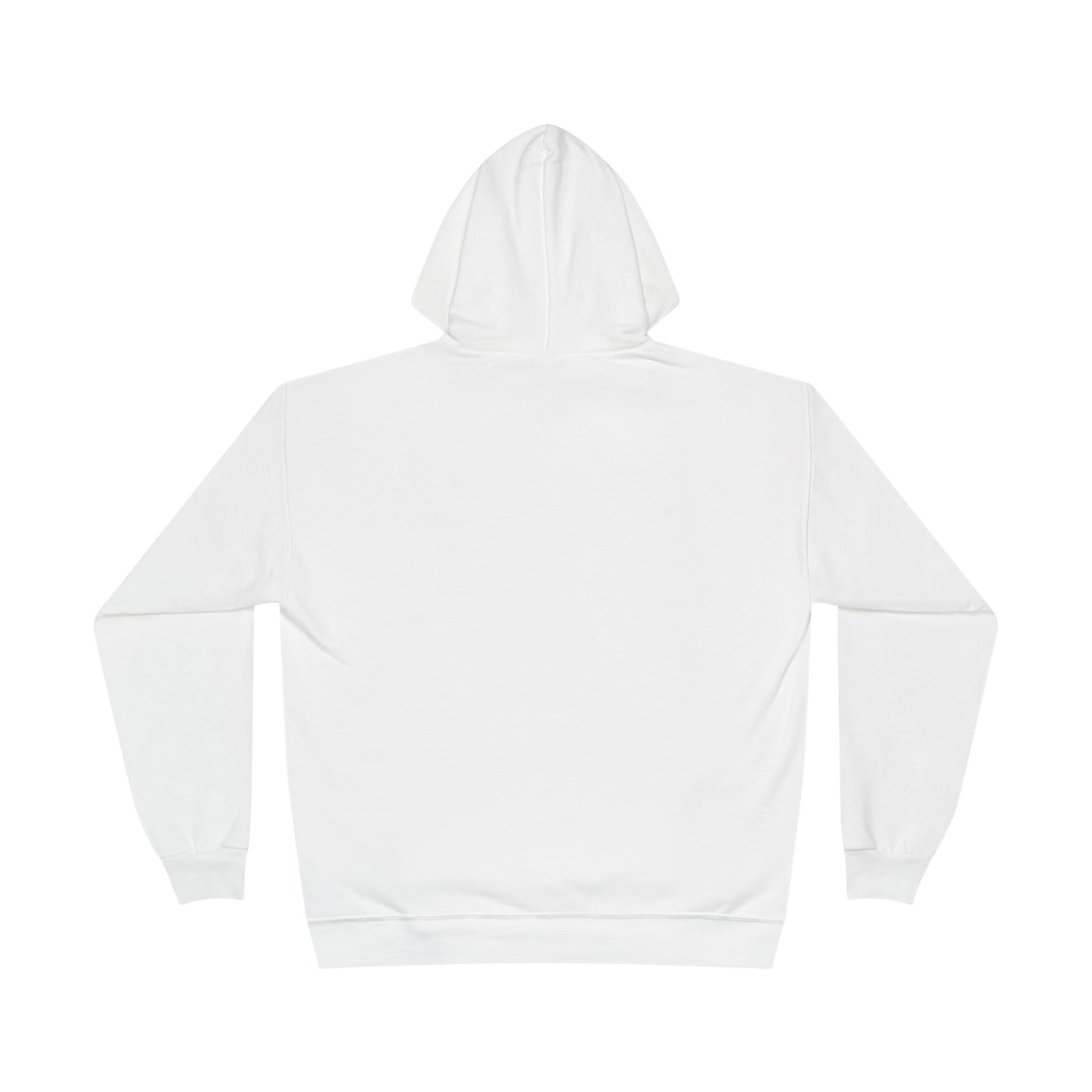 a back image of a white color hoodie