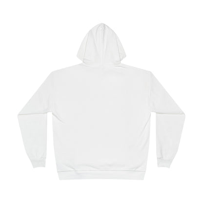 a back image of a white color hoodie