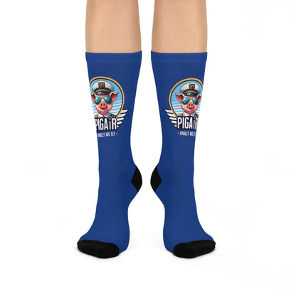 PIGAIR Flight Crew Cushioned Socks - Fun Aviation Themed Gift