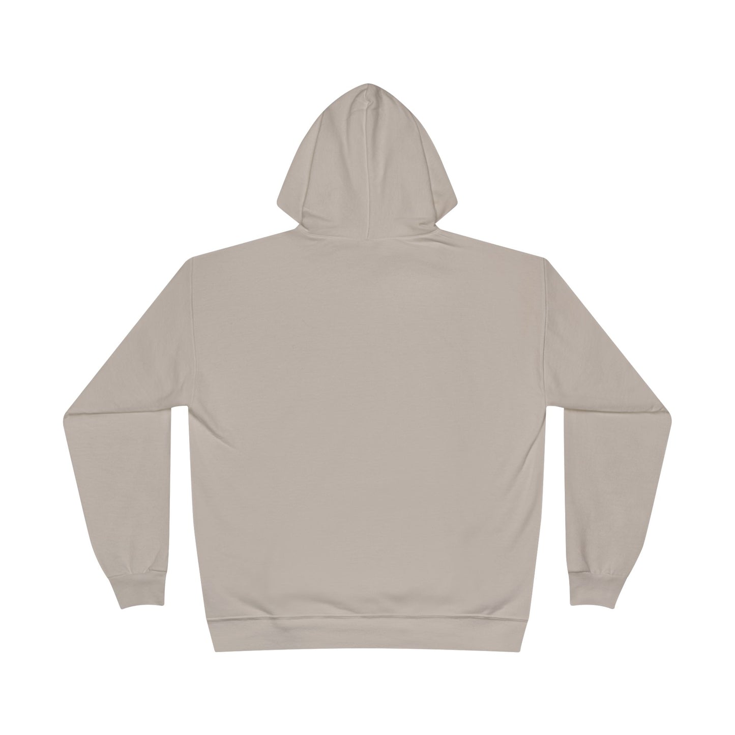 a back image of a sand color hoodie