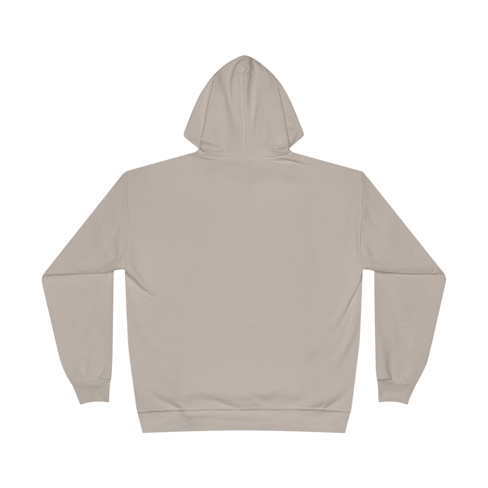 a back image of a sand color hoodie