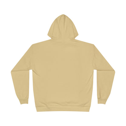 a back image of a athletic gold color hoodie