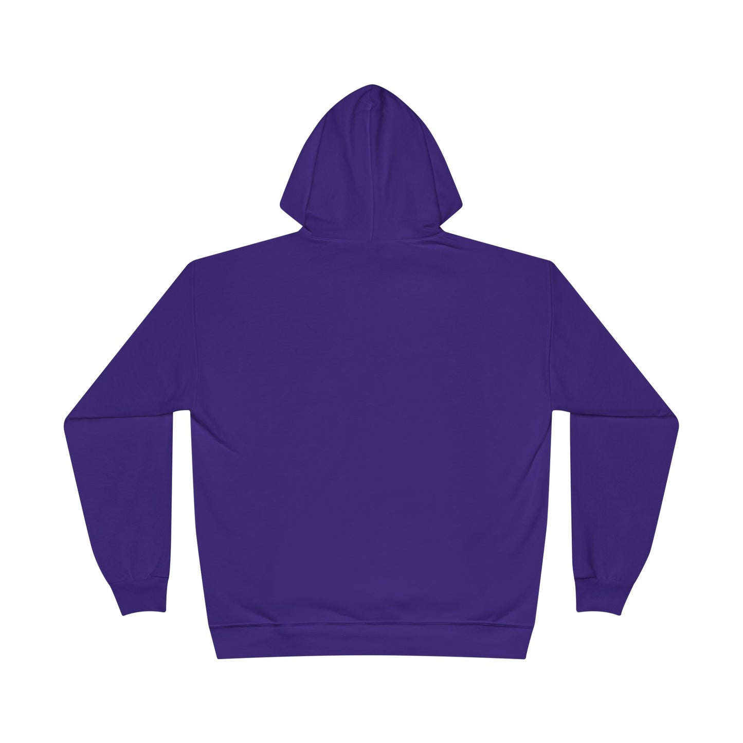 a back image of a purple color hoodie