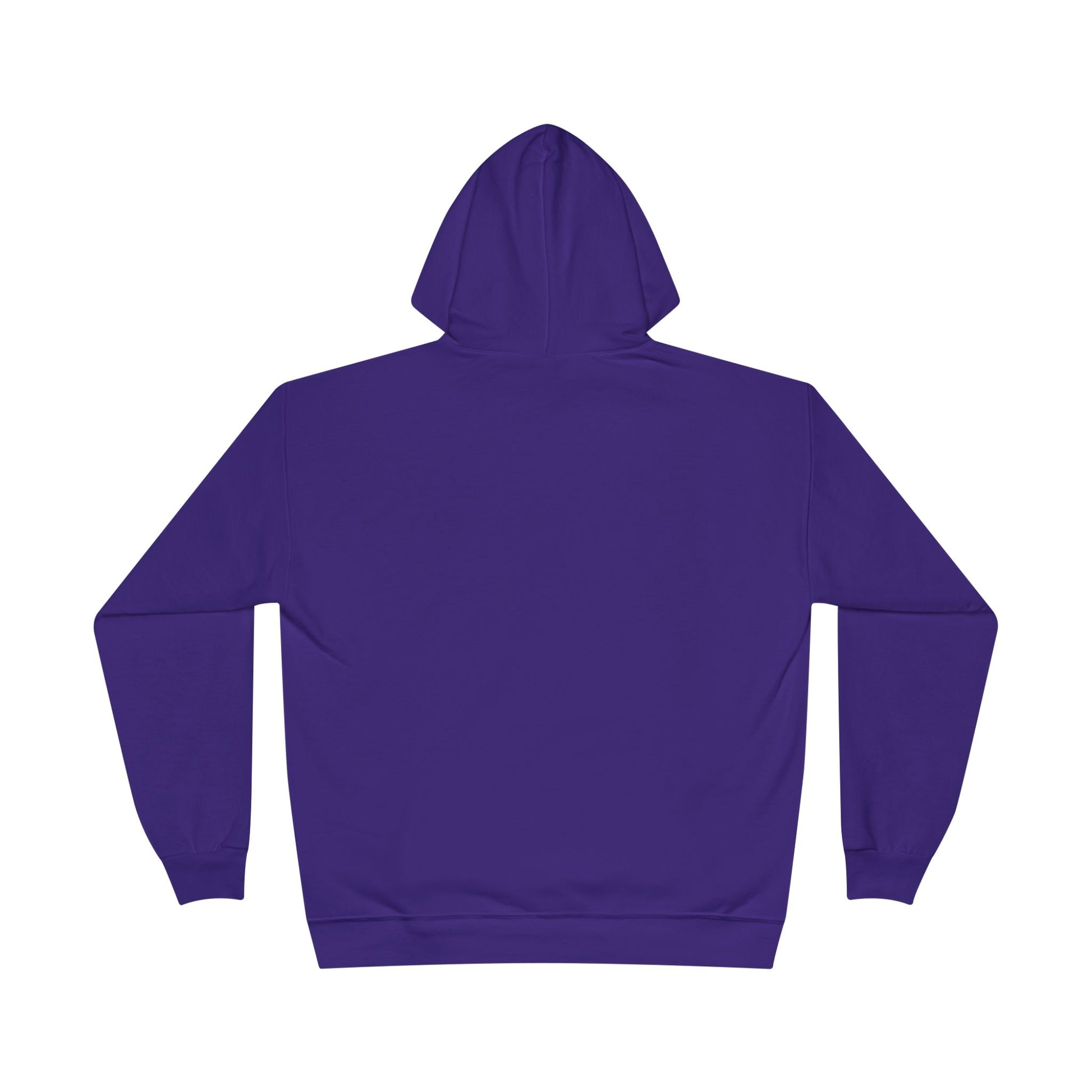 a back image of a purple color hoodie