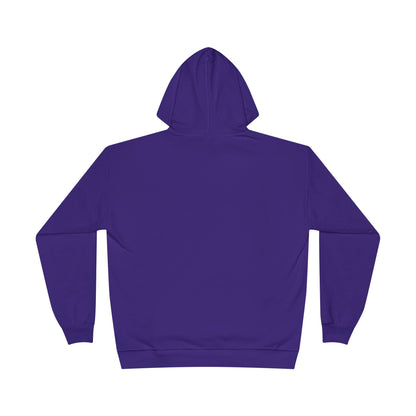 a back image of a purple color hoodie